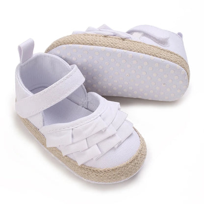 Newborn Baby Shoes Girls' Baby Baby Shoes Princess Flower Baby Cotton Sole First Walking Shoes for 0-18 Months