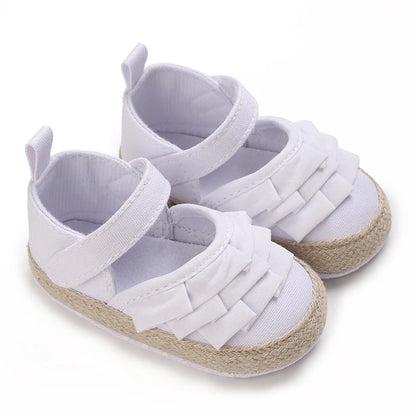Newborn Baby Shoes Girls' Baby Baby Shoes Princess Flower Baby Cotton Sole First Walking Shoes for 0-18 Months